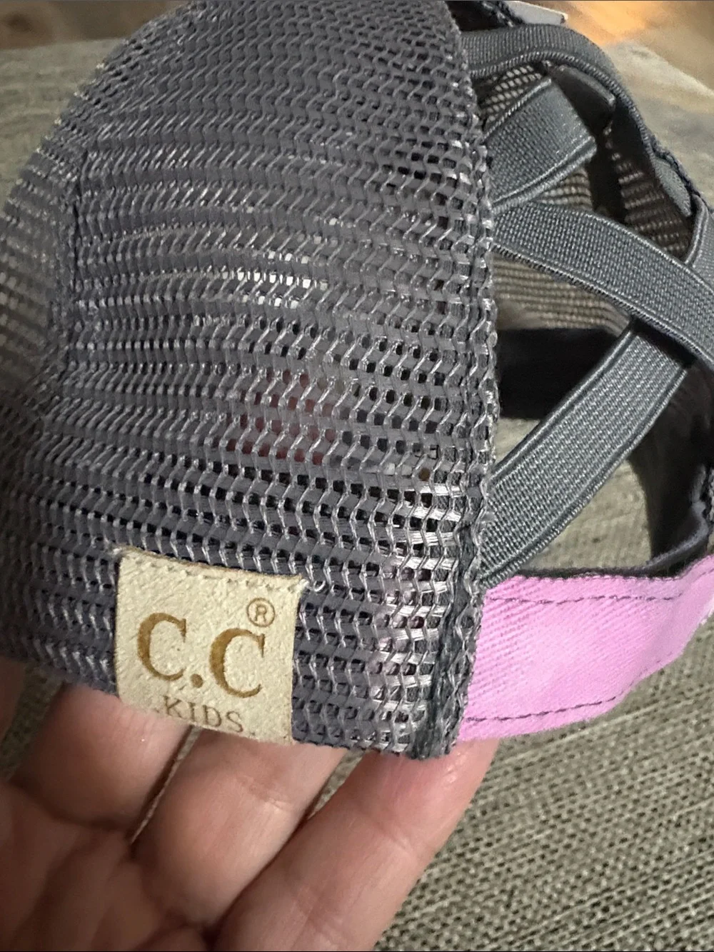 Girls Criss Cross Pony Cap Hat new with tags